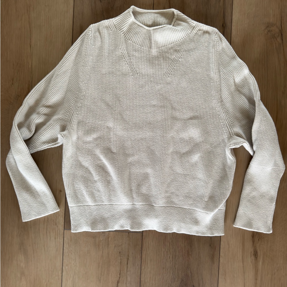 Banana Republic factory Ivory Ribbed Mock Neck Sweater